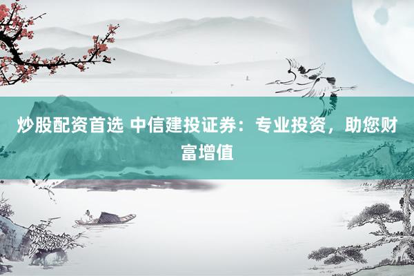 炒股配资首选 中信建投证券：专业投资，助您财富增值