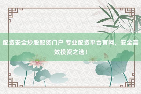 配资安全炒股配资门户 专业配资平台官网，安全高效投资之选！