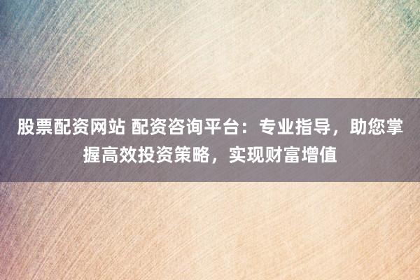 股票配资网站 配资咨询平台：专业指导，助您掌握高效投资策略，实现财富增值