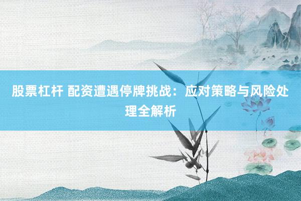 股票杠杆 配资遭遇停牌挑战：应对策略与风险处理全解析