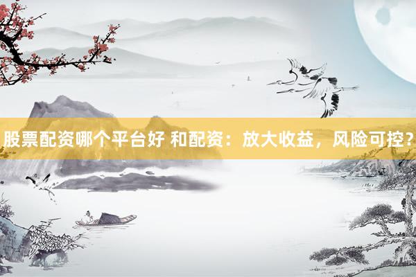 股票配资哪个平台好 和配资：放大收益，风险可控？