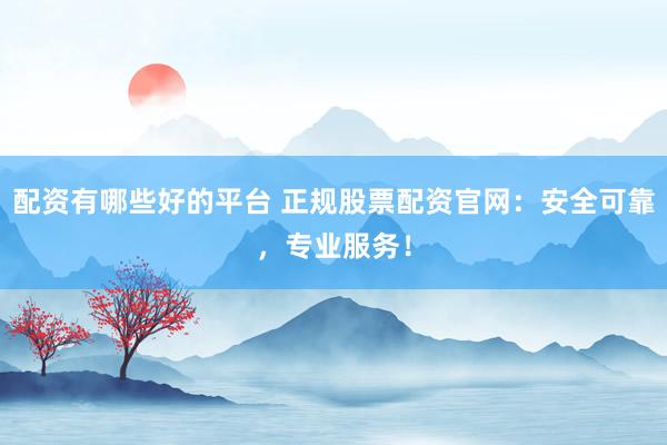 配资有哪些好的平台 正规股票配资官网：安全可靠，专业服务！