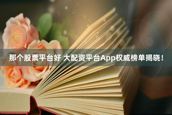 那个股票平台好 大配资平台App权威榜单揭晓！