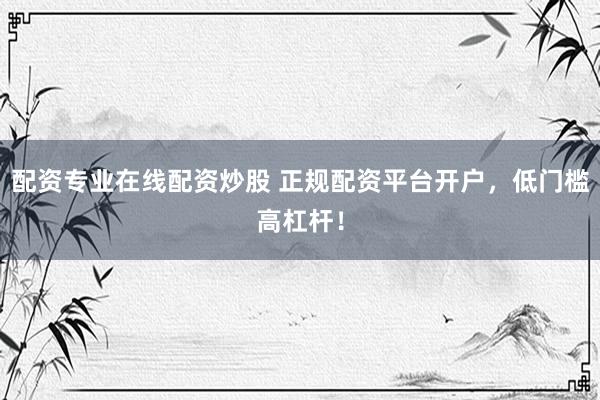 配资专业在线配资炒股 正规配资平台开户，低门槛高杠杆！