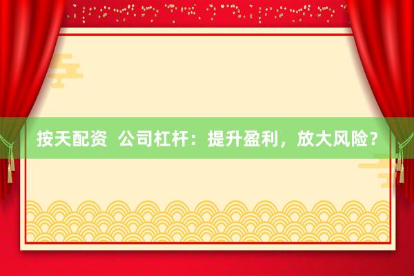 按天配资  公司杠杆：提升盈利，放大风险？