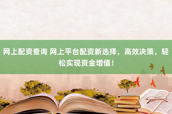 网上配资查询 网上平台配资新选择，高效决策，轻松实现资金增值！