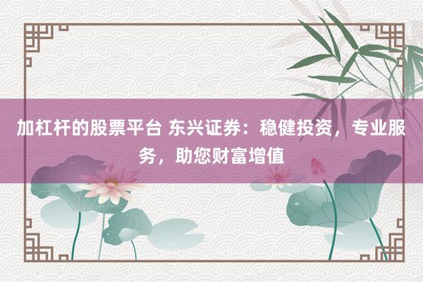 加杠杆的股票平台 东兴证券：稳健投资，专业服务，助您财富增值