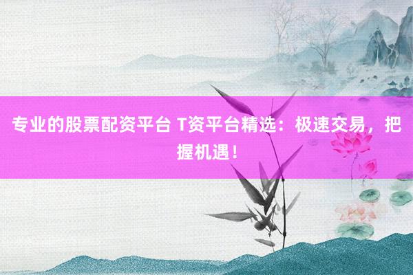 专业的股票配资平台 T资平台精选：极速交易，把握机遇！