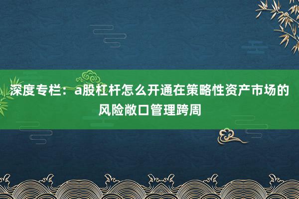 深度专栏：a股杠杆怎么开通在策略性资产市场的风险敞口管理跨周